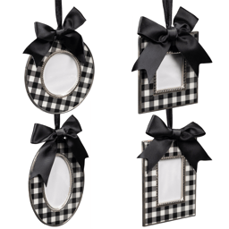 Northlight 4ct. Plaid Photo Frame Christmas Ornaments with Bows
