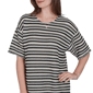 Womens Ruby Rd. Tropical Noir Texture Stripe Fringe Sleeve Blouse - image 5