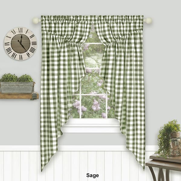 Achim Buffalo Check Gathered Swag Pair - 63x72