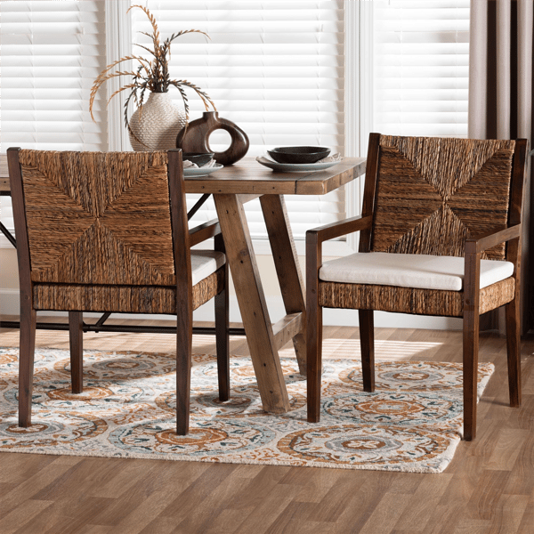 bali & pari Cordoba 2pc. Handwoven Seagrass Armchairs