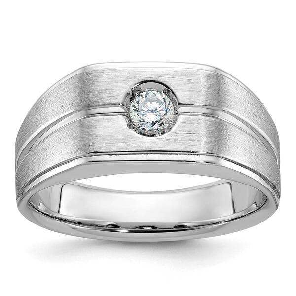 Mens Gentlemens Classics&#40;tm&#41; 14kt. White Gold 1/5ctw. Diamond Ring - image 