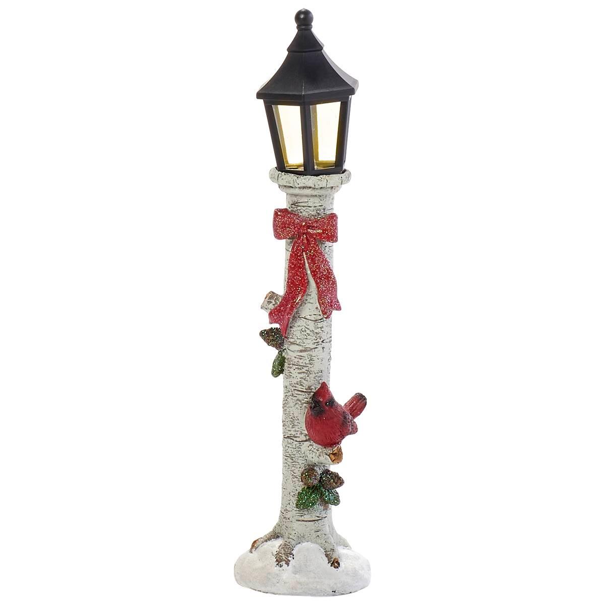 Christmas Light Post w/ Cardinal