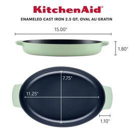 KitchenAid&#174; 2.5qt. Enameled Cast Iron Au Gratin Roasting Pan