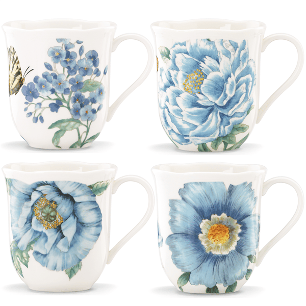 Lenox® Butterfly Meadow® Blue Mugs - Set of 4