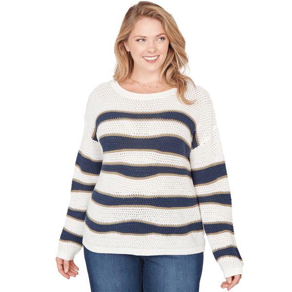 Plus Size Skyes the Limit Fresh Start Long Sleeve Crew Neck Str - image 