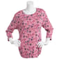 Womens Bonnie Evans Floral Print 3/4 Sleeve Hacci Top - image 1