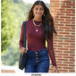 Juniors Self Esteem Long Sleeve Solid Mesh Mock Neck Bodysuit - image 4