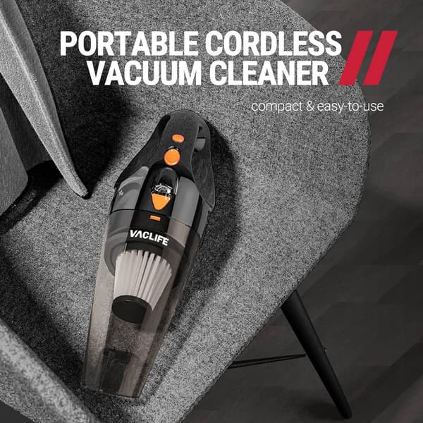 Vaclife Cordless Hand Vac w/ LED Light - VL189-ORANGE