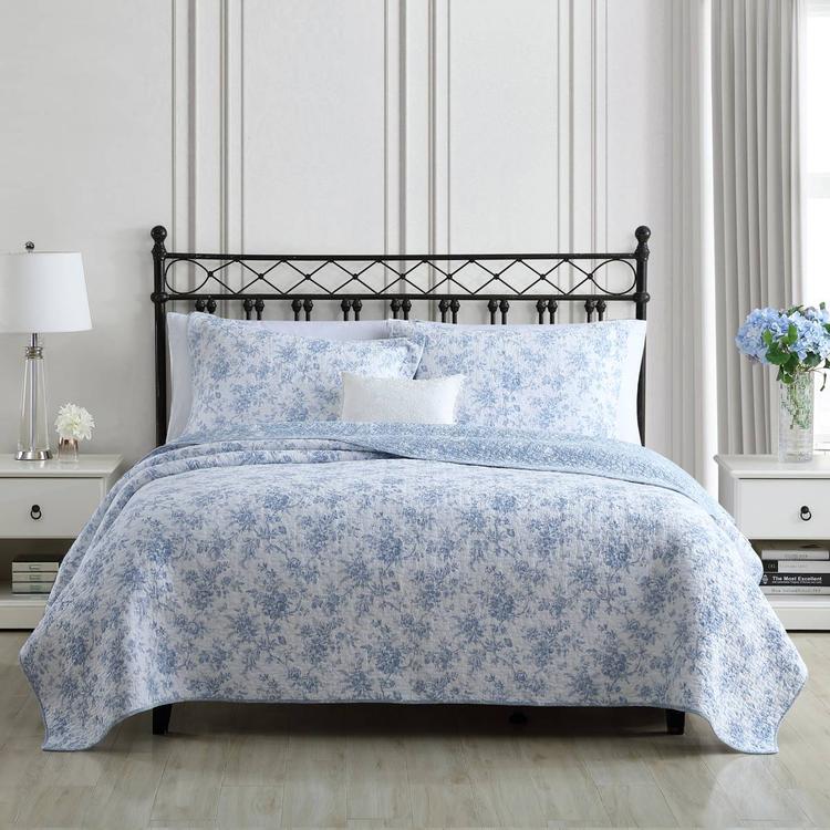 Laura Ashley(R) Walled Garden 136 Thread Count Reversible Quilt Set