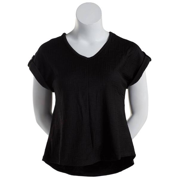 Womens New York Laundry V-Neck Dolman Top with Button Tab Cuff - image 