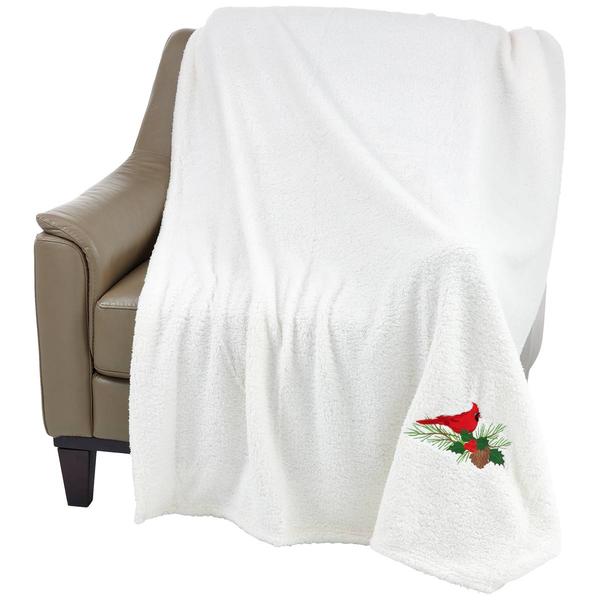 Mountain Ridge Holiday Cardinal Sherpa Throw