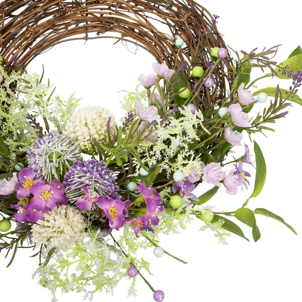 Northlight Seasonal Artificial Wildflower & Berry Half Wreath