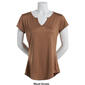 Juniors Poof! Short Sleeve Solid Split Neck Top - image 6