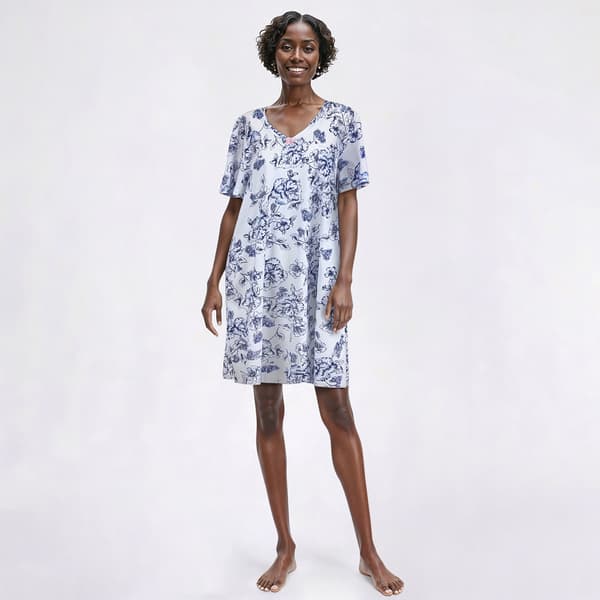 Womens Carole Hochman Short Sleeve Floral Nightshirt