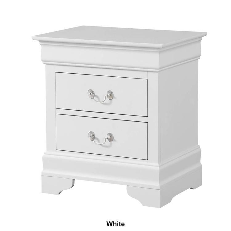 Passion Furniture Louis Philippe 2-Drawer Nightstand