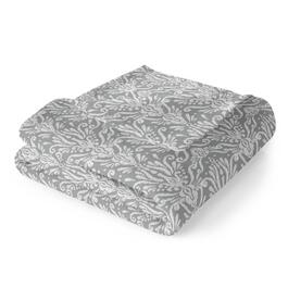 Spirit Linen Home&#40;tm&#41; Velvet Plush Scroll Grey Throw Blanket