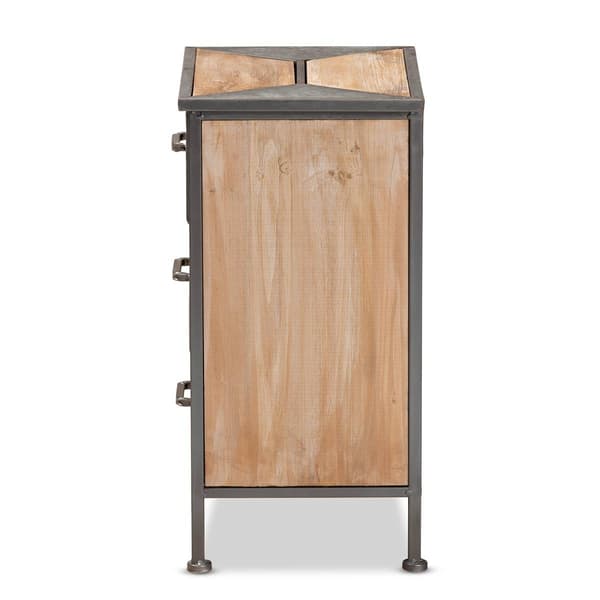 Baxton Studio Laurel Oak Brown Finished Wood 3-Drawer Nightstand