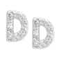 Sterling Silver Cubic Zirconia D Initial Stud Earrings - image 1