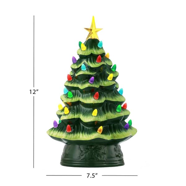 Mr. Christmas 12in. LED Nostalgic Green Ceramic Tree