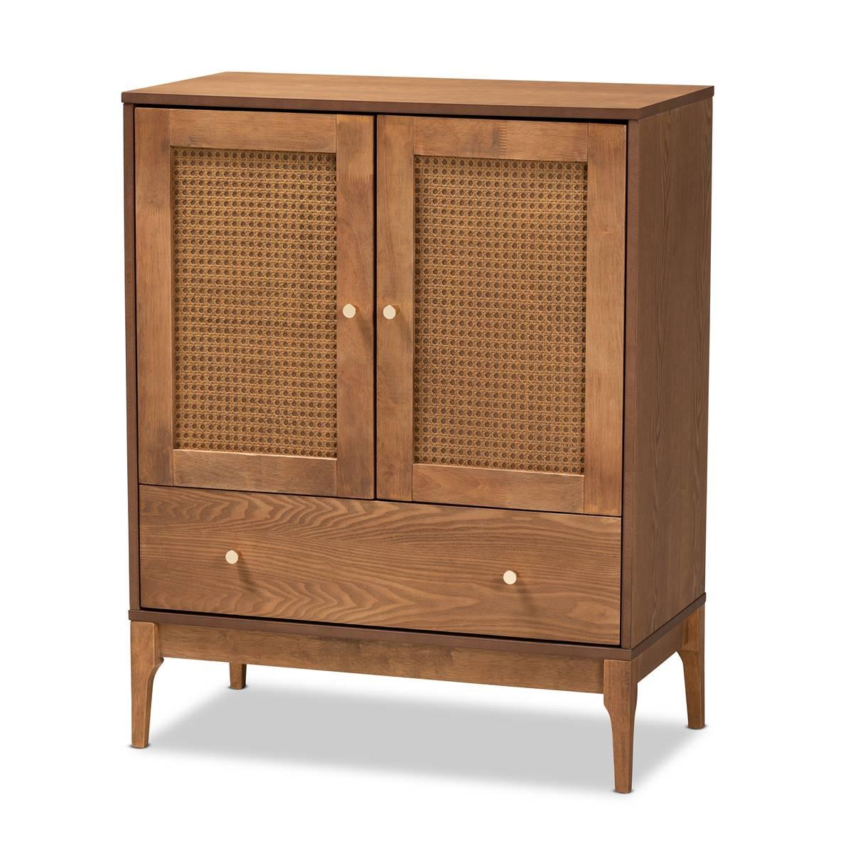 Baxton Studio Ramiel Ash Walnut Finished Wood 1-Drawer...