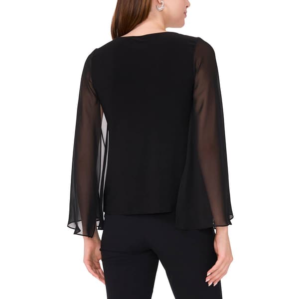 Womens MSK Sheer Sleeve Faraj Beaded Top