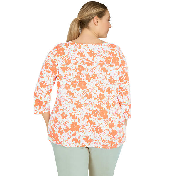 Plus Size Hearts of Palm Printed Essentials Palm Leaf Tee
