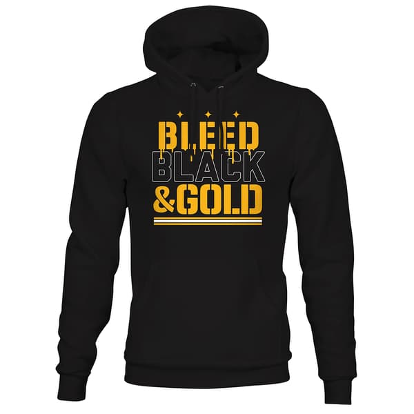 Mens Bleed Black & Gold Pittsburgh Tailgate Hoodie - image 