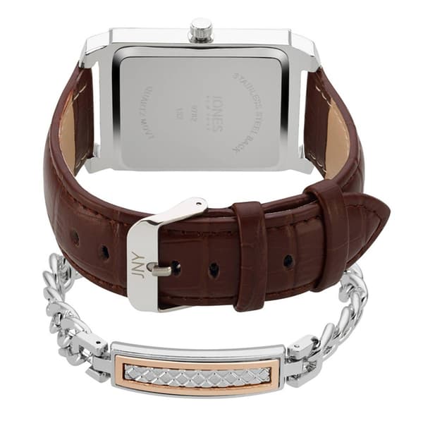 Mens Jones New York Silver-Tone Watch/Bracelet Set - 9782S-42-B16