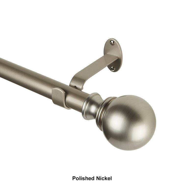 Elrene Cordelia Single Curtain Rod w/ Globe Ball Finial