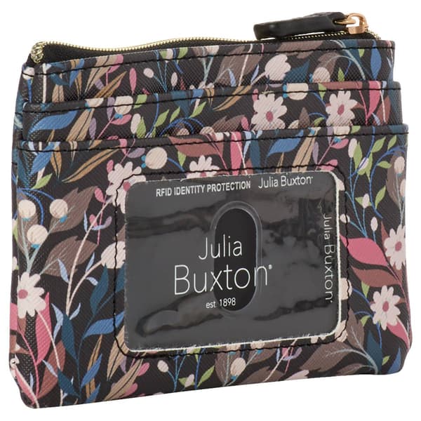 Womens Buxton Large ID Coin Case Wallet - Bed of Flowers
