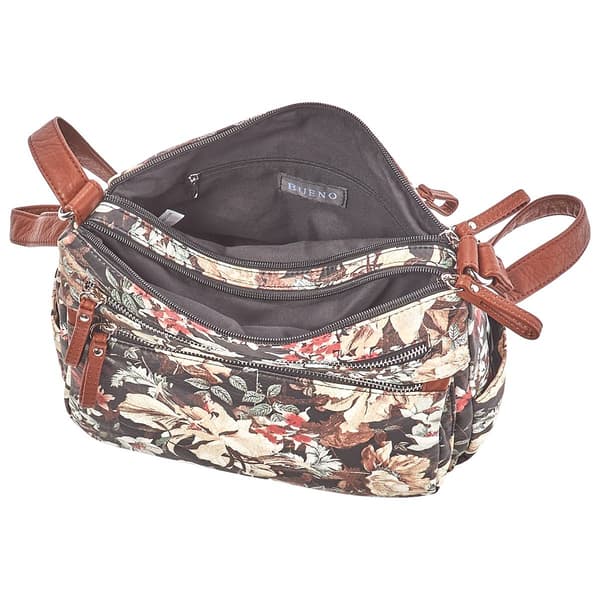 Bueno Multi-Zip Floral Camera Washed Hobo
