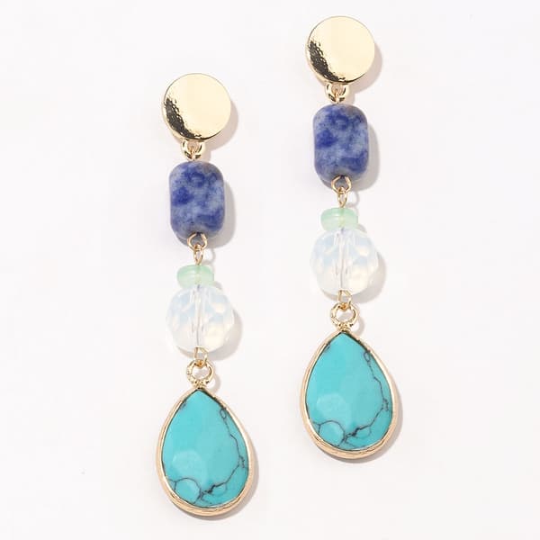 Ashley Cooper(tm) Green & Blue Beaded Linear Earrings - image 