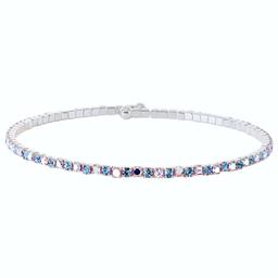 Athra Light Aqua & Aurora Borealis Crystal Coil Bracelet