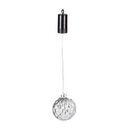 Evergreen 5in. Shatterproof LED Outdoor Ball Ornament - Silver