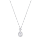 Saffron 2ctw. Moissanite Diamond Oval Halo Drop Necklace - image 1