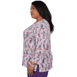 Plus Size Alfred Dunner Vail Stained Glass Geometric Blouse