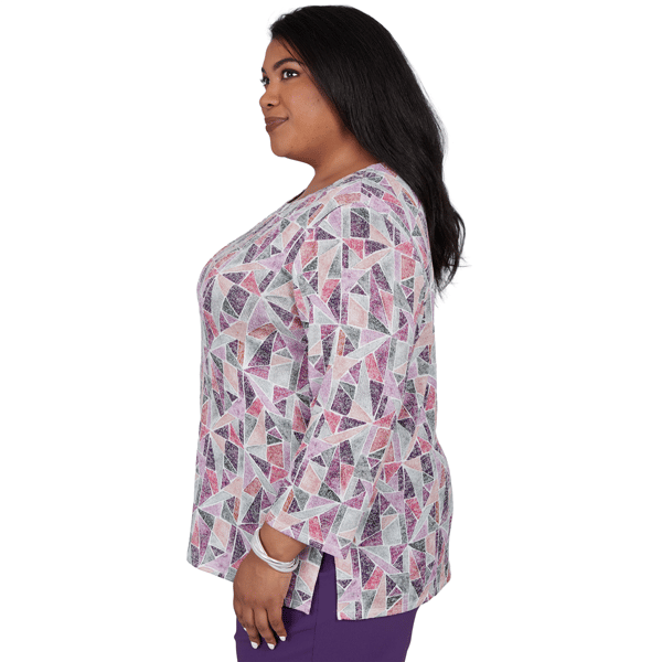 Plus Size Alfred Dunner Vail Stained Glass Geometric Blouse