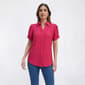 Plus Size Kasper Short Pleat Sleeve Button Front Blouse - image 1