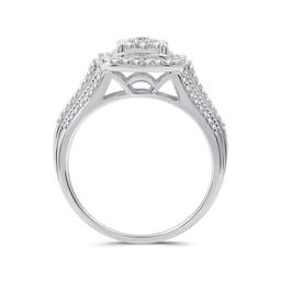 Nova Star® Lab Grown Diamond Halo Cluster Cathedral Bridal Set