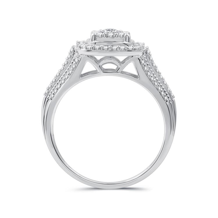 Nova Star® Lab Grown Diamond Halo Cluster Cathedral Bridal Set
