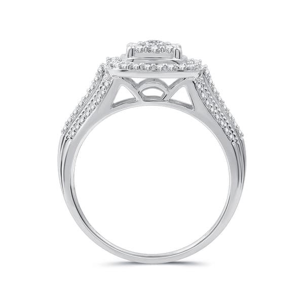 Nova Star&#174; Lab Grown Diamond Halo Cluster Cathedral Bridal Set