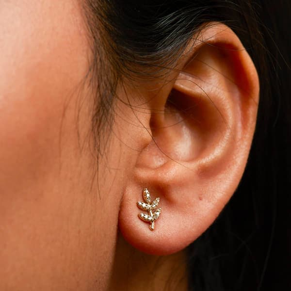 Haus of Brilliance 10kt. Gold 1/10ctw. Diamond Branch Earrings