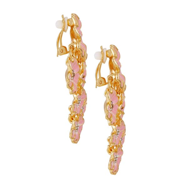 GUESS Pink Cluster Clip On Statement Earrings
