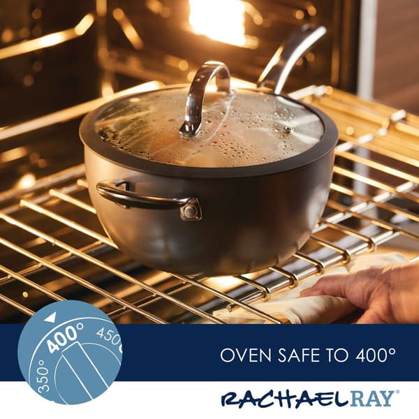 Rachael Ray Cook + Create Hard-Anodized Saucier with Lid