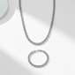 Mens Iron Saints 8mm Cuban Link Silver-Tone Necklace Bracelet Set - image 3