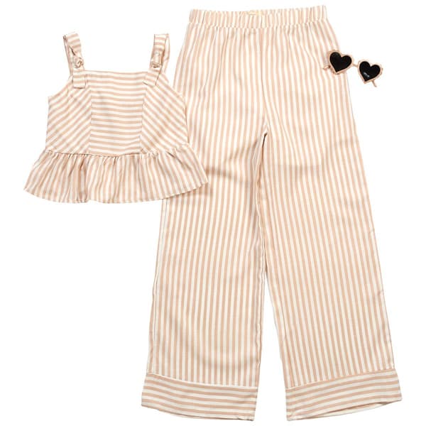 Girls (7-12) BTween(R) Stripe Tank Top & Wide Pants - image 