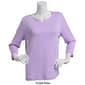 Womens Hasting & Smith 3/4 Sleeve Split Neck Faux Button Tee - image 4
