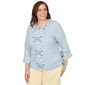 Plus Size Alfred Dunner Out Of The Blue Center Embroidery Blouse - image 3