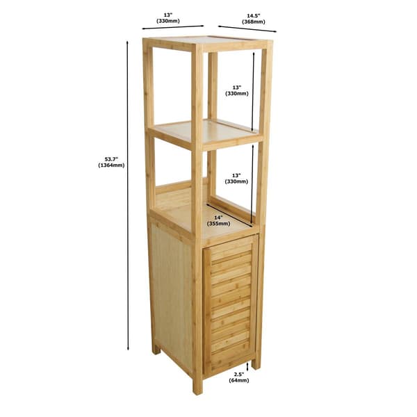 eccostyle™ Solid Bamboo Spa or Bath Storage Tower Cabinet