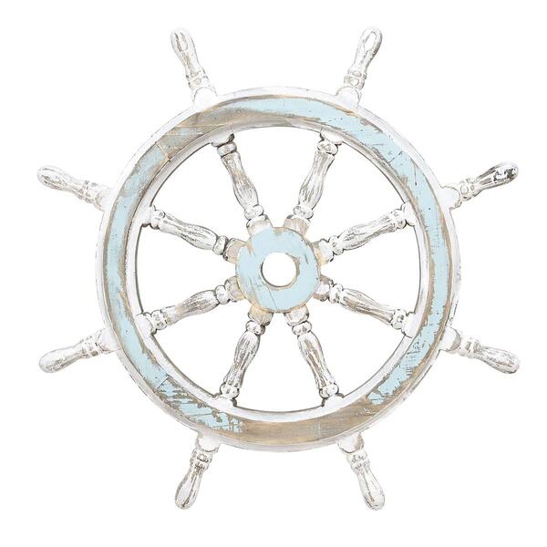 9th & Pike&#40;R&#41; Coastal Ship Wheel Wall Decor - image 